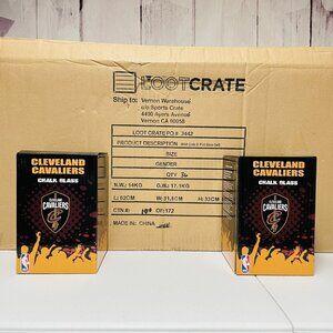 36 Cleveland Cavaliers NBA Chalk Glasses W/ Ping Pong Balls 1 CASE Sports Crate